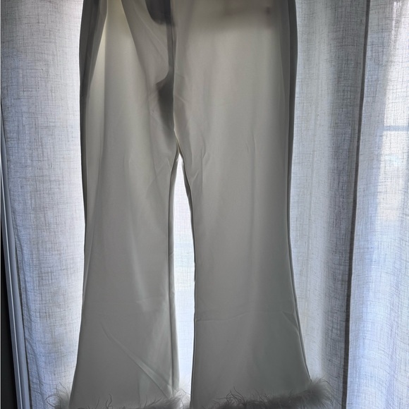 New with tags white feather trim pants from Nasty Gal. - Picture 3 of 3